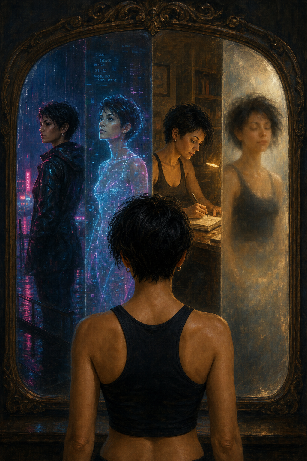 Judy devant un miroir, quatre reflets d'elle-même — Alvarez, la fabriquée, l'écrivaine, et la quatrième floue